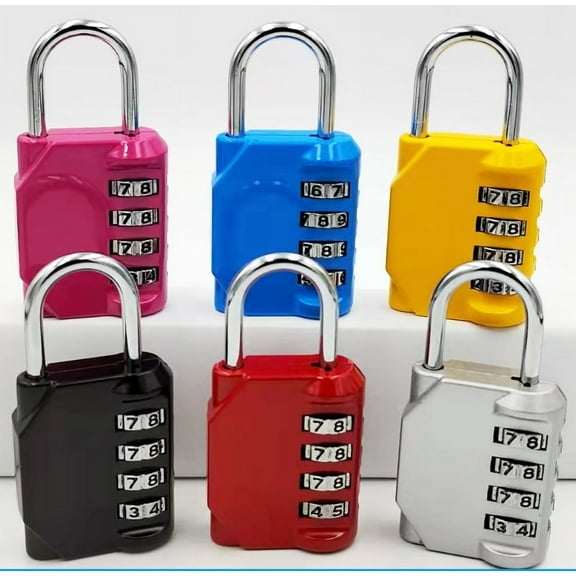 KAQ Combination Lock, 4 Digit Padlock for School Gym Sports Locker, Fence, Toolbox, Case, Hasp Cabinet Storage (4 Pack)