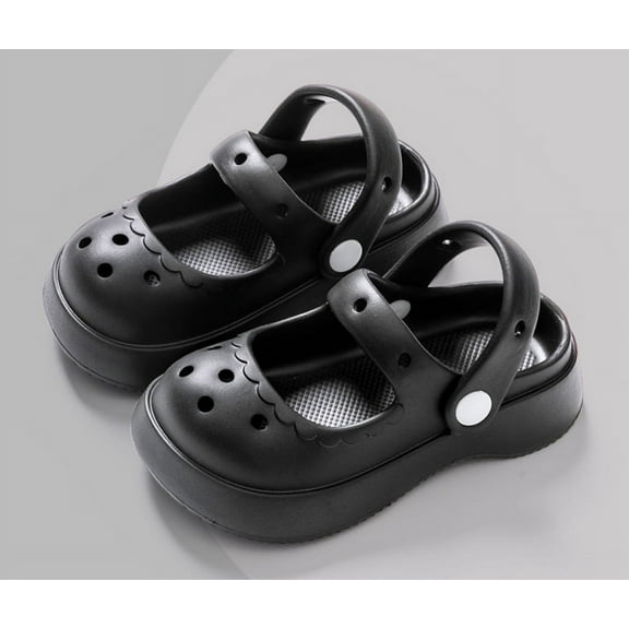 KAQ Cute Platform Clogs for Women - Flower Cut-Out Slide Style | Fashionable Sandals for Outdoor & Beach Outfits