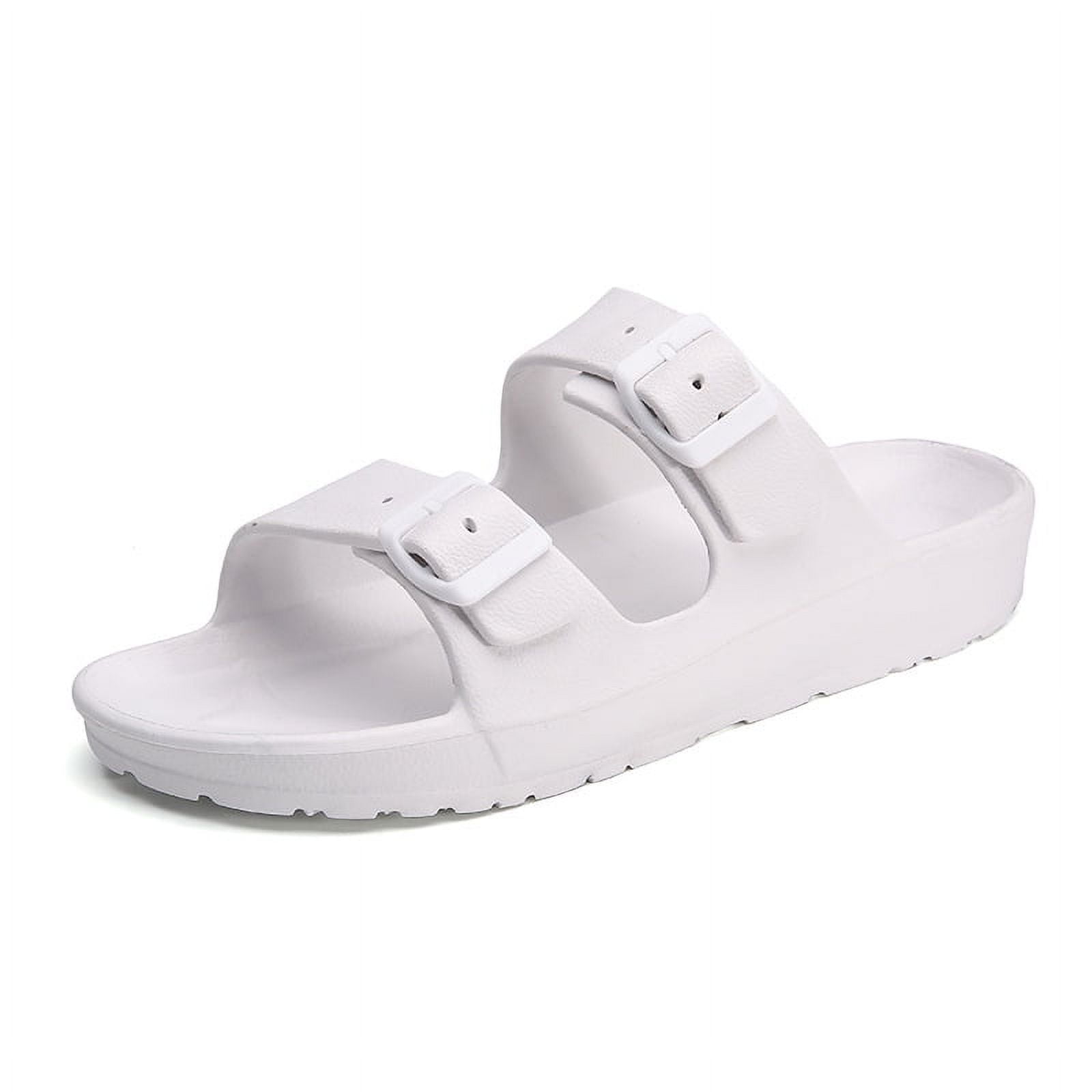 FUNKYMONKEY Women's Flip Flops: Comfort Slides, Double Buckle