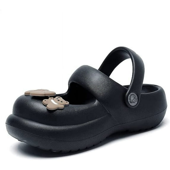 KAQ Kids Girls Cute Mary Jane Clogs Garden Sandals Summer Slip On Slipper Lightweight Outdoor Children Beach Play Shoes