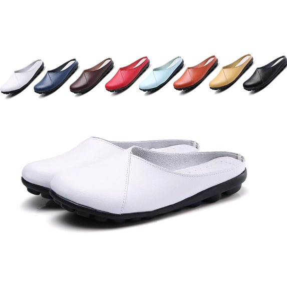 KAQ Mules for Women Flat Loafers Ladies Comfortable Backless Slide Slippers,Women's Mules & Clogs