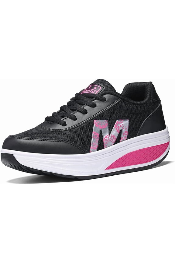 Platform Wedge Sneakers for Women - Slip-On & Lace-Up Styles, 2-Inch Rocker Bottom | Comfortable for Walking & Casual Use