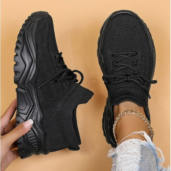 KAQ Sneakers for Women Work Tennis Shoes Fashion Soft Lightweight Mesh Breathable Non Slip Lace-UP Walking Shopping Shoes