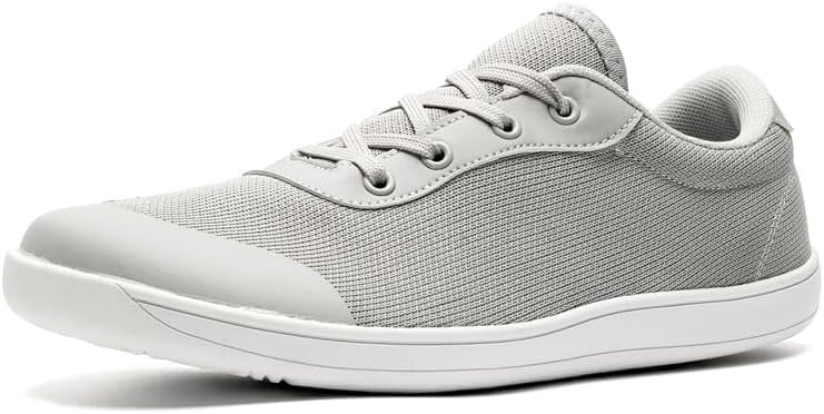 KAQ Wide Toe Box Shoes for Men Casual Walking Shoes Barefoot Knitted ...