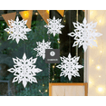 thumbnail image 1 of KAQ Winter Christmas Hanging Snowflake Decorations, 12PCS 3D Glittery Large White Snowflake for Christmas Winter Wonderland Holiday New Year Party Home Decorations, 1 of 10