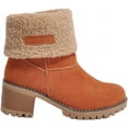 thumbnail image 1 of KAQ Women Cute Warm Short Boots Women's Winter Snow Fleece Suede Chunky Mid Heel Round Toe Ankle Booties Chunky Boots, 1 of 18