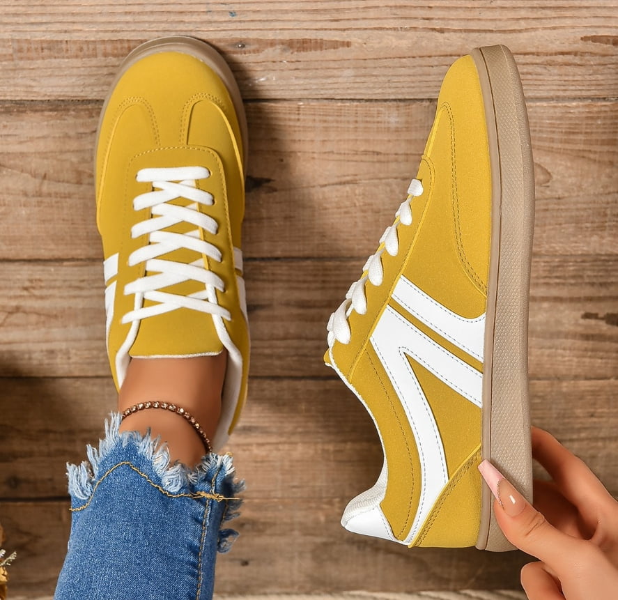 Women Fashion Sneaker Lace-Up Tennis Casual Shoes for Ladies