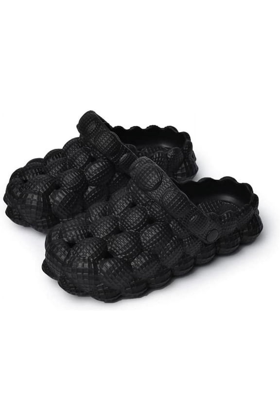 Women's Breathable Non-Slip Clogs, Flat Black, 9