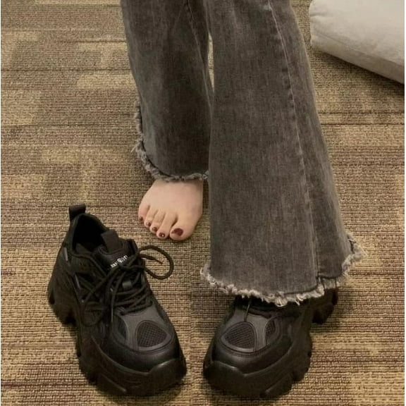 KAQ Women's Fashion Chunky Sneakers - Lace-Up Air Mesh | Dad Sneaker Style for Walking & Tennis