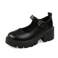 thumbnail image 1 of KAQ Women's Platform Mary Janes Chunky Heel Ankle Strap Uniform Dress Shoes Heeled Gothic Lolita Oxfords, 1 of 8