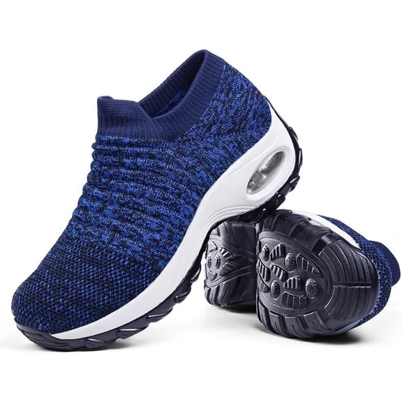 KAQ Women's Walking Shoes Sock Sneakers - Mesh Slip On Air Cushion Lady Girls Modern Jazz Dance Easy Shoes Platform Loafers
