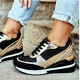 thumbnail image 1 of KAQ Women's Wedge Sneakers - High-Heel Fashion, Lightweight for Walking | EVA Glow Design, Hidden Wedge, Lace-Up for Daily Wear, 1 of 5