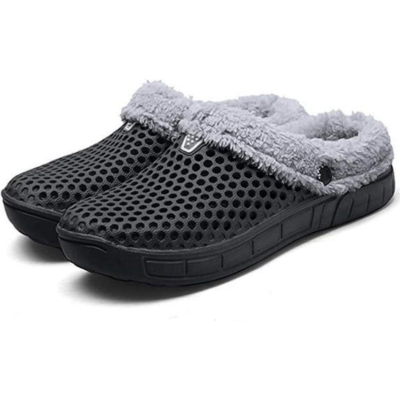 KAQ Women's and Men's Winter Warm Slippers with Fleece Lining Breathable Clogs Garden Mules for Adults Unisex Home Slippers