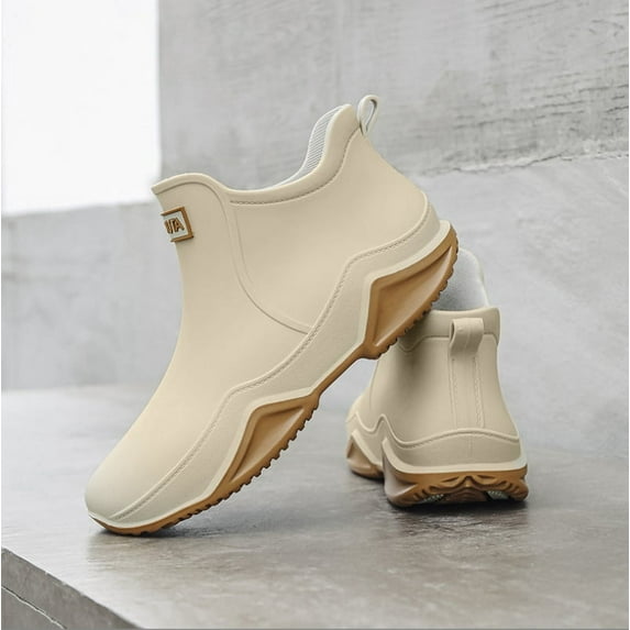 KAQ Womens Mens Rain Boots Waterproof Rubber Chelsea Shoes Outdoor Walking Water Shoes Ankle Boots