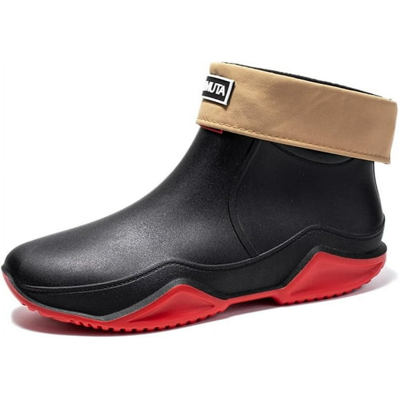 KAQ Womens Mens Rain Boots Waterproof Rubber Chelsea Shoes Outdoor Walking Water Shoes Ankle Boots