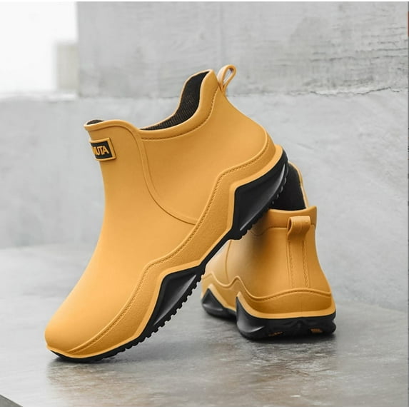 KAQ Womens Mens Rain Boots Waterproof Rubber Chelsea Shoes Outdoor Walking Water Shoes Ankle Boots