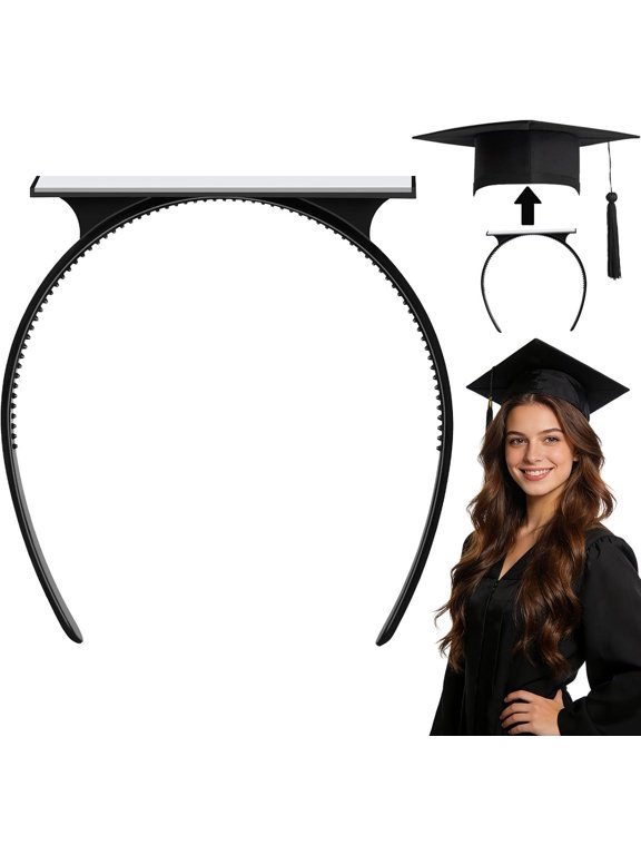Sofeavo Graduation Cap Headband Insert - Secure Grad Cap Headband for Graduates, Women & Students - Keeps Hairstyle Intact for Graduation Hat Stability - Essential Hat Accessories