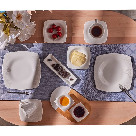 KARACA Fine Pearl Helen 26 Pieces Breakfast Set Square