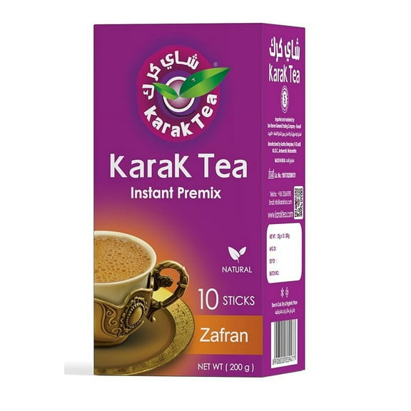 KARAK TEA Premix Powder SACHETS 200 G (Saffron) each packet 10 sachets