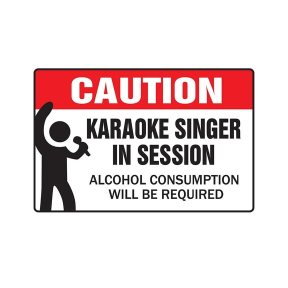 KARAOKE SINGER IN SESSION Aluminum Sign songs music singing bar night | Indoor/Outdoor | 14" Tall