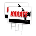 thumbnail image 1 of KARATE 2 Pack Of 12" x 16" Yard Sign & Stake | Advertise Your Business | Stake Included Image On Both Sides | Made in The USA, 1 of 3