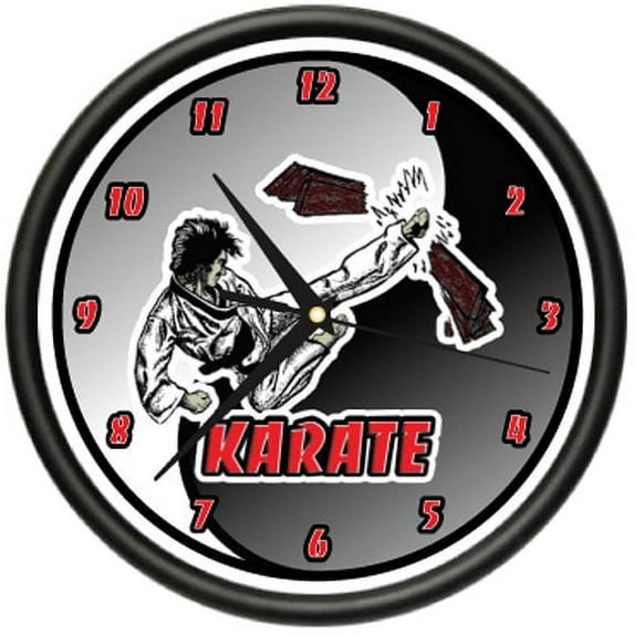 KARATE Wall Clock martial arts black belt uniform gift
