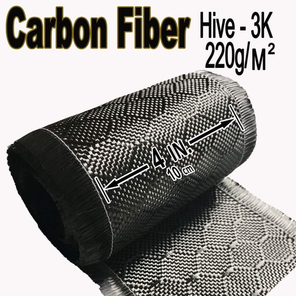 KARBXON Carbon Fiber Fabric Sheets, 4 in x 5 ft.