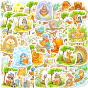 KARDLURY 100PCS Cute Stickers, Funny Animal Waterproof Stickers for Scrapbooking Journaling Water Bottle Laptop Craft Supplies