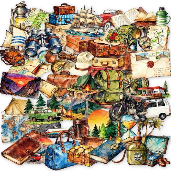 KARDLURY 100PCS Scrapbook Cool Stickers Bulk for Adults Craft Bullet Junk Journal Planner Card Making Supplies