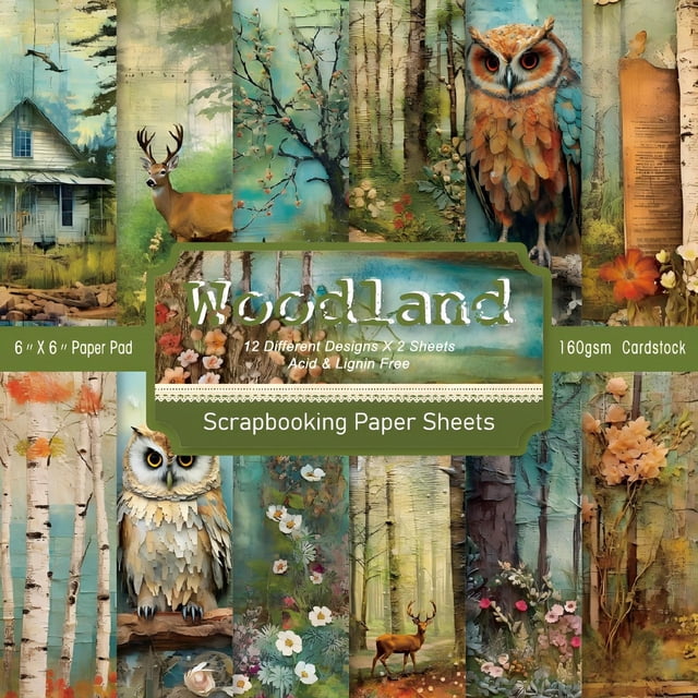 Paper Heets KARDLURY 24 Sheets Animals Scrapbook Paper Origami Cardstock Decoupage ...