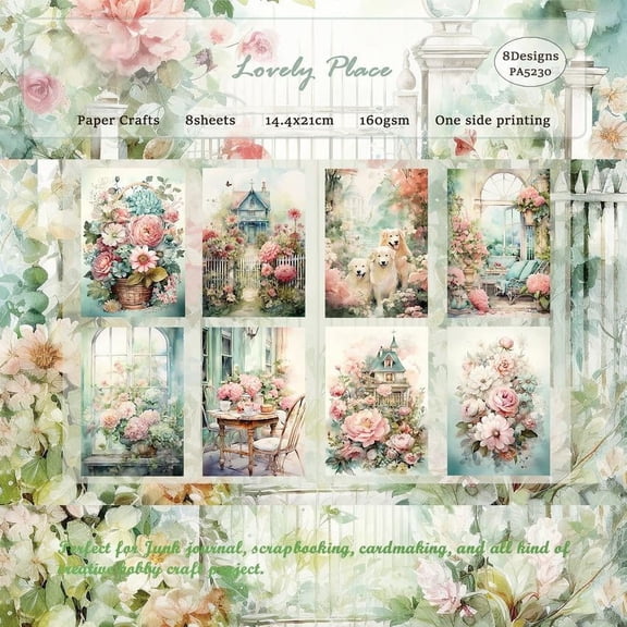KARDLURY A5 Size Scrapbook Paper, 24 Sheets Single Sided Colored Vintage Pattern Craft Cardstock Decoupage Paper for Card Making Planner Junk Journal Journaling Scrapbooking Supplies