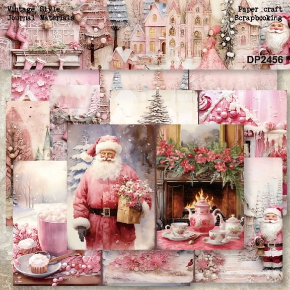 KARDLURY Christmas Scrapbook Paper, 16 Sheets A5 Origami Cardstock Crafts Art Bullet Junk Journal Card Making Supplies