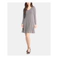 thumbnail image 1 of KAREN KANE Womens Black Printed  V Neck Above The Knee Shift  Dress S, 1 of 1
