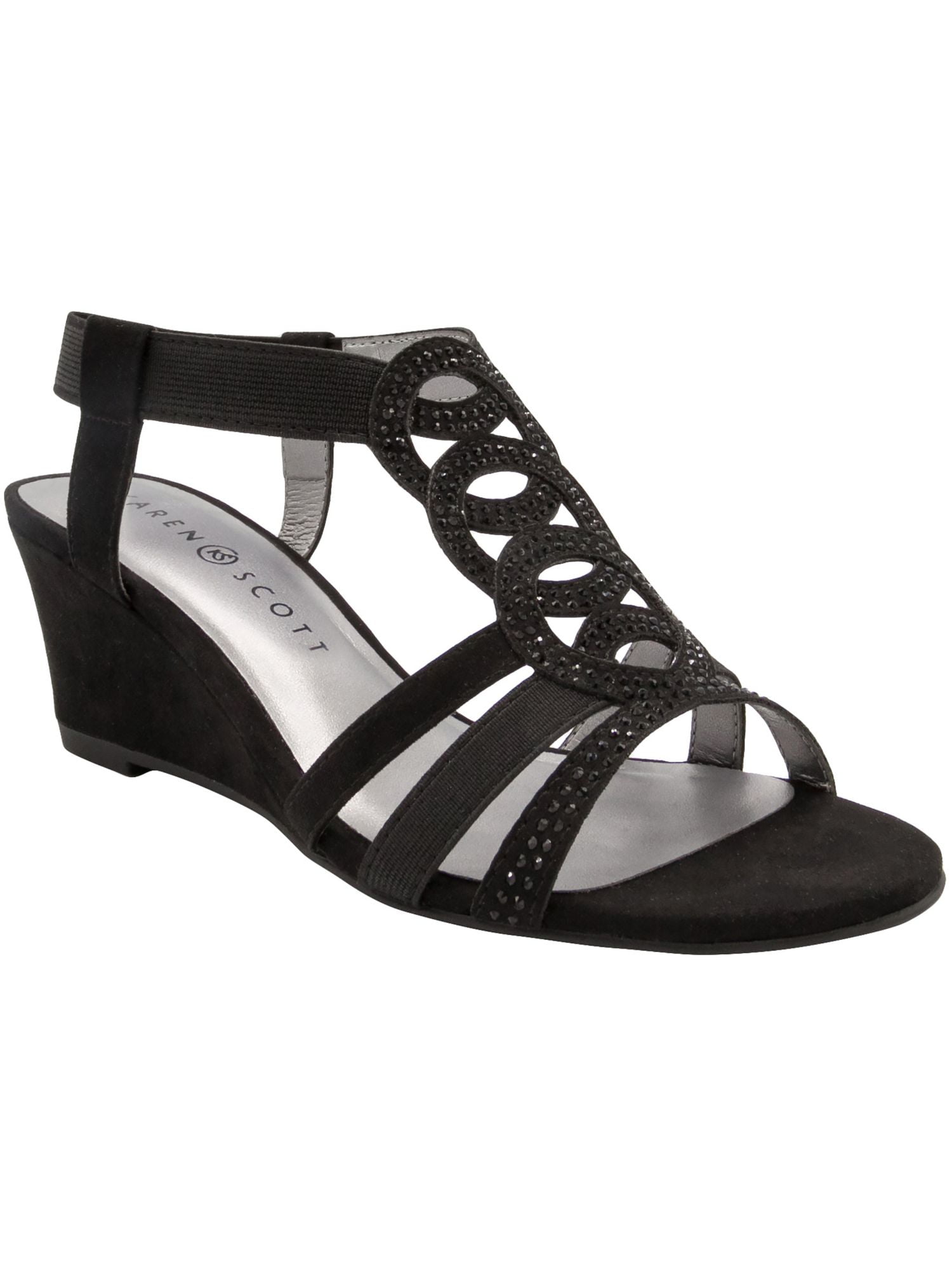VINCE. Womens Black Stretch Padded Denton Square Toe Slip On Leather Slingback Sandal M main image 1