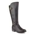 thumbnail image 1 of KAREN SCOTT Womens Black Extra Wide Calf Buckle Accent Studded Leandraa Almond Toe Block Heel Zip-Up Riding Boot 8 W XWC, 1 of 4