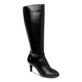 thumbnail image 1 of KAREN SCOTT Womens Black Goring Buckle Accent Comfort Hanna Round Toe Stiletto Zip-Up Dress Boots 8.5 M, 1 of 4