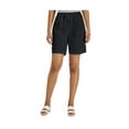thumbnail image 1 of KAREN SCOTT Womens Black Pocketed Drawstring Elastic Waist Pull On Bermuda Shorts S, 1 of 1