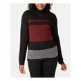 thumbnail image 1 of KAREN SCOTT Womens Black Ribbed Color Block Long Sleeve Turtle Neck Sweater XS, 1 of 2