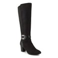 thumbnail image 1 of KAREN SCOTT Womens Black Snake Print Two Tone Padded Buckle Accent Isabell Almond Toe Block Heel Zip-Up Dress Riding Boot 10.5 M, 1 of 4