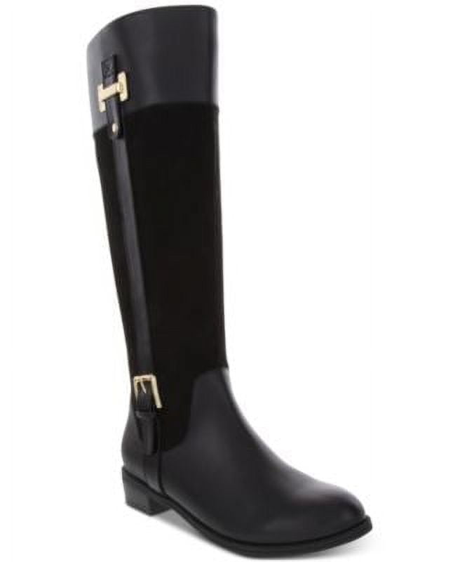 KAREN SCOTT Womens Black Snake Buckle Accent Cushioned Sharonn Round Toe Block Heel Zip-Up Dress Heeled Boots M