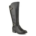 thumbnail image 1 of KAREN SCOTT Womens Black Wide Calf Buckle Accent Studded Leandraa Almond Toe Block Heel Zip-Up Riding Boot 7 M WC, 1 of 4