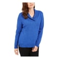 thumbnail image 1 of KAREN SCOTT Womens Blue Ribbed Long Sleeve Shawl Collar Sweater Size: M, 1 of 3