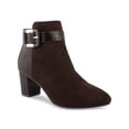 thumbnail image 1 of KAREN SCOTT Womens Brown Buckle Accent Comfort Ivyy Almond Toe Block Heel Zip-Up Booties 5 M, 1 of 4