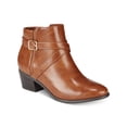 thumbnail image 1 of KAREN SCOTT Womens Brown Buckle Accent Padded Falonn Round Toe Block Heel Zip-Up Booties 8 M, 1 of 4