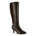 thumbnail image 1 of KAREN SCOTT Womens Brown Mixed Media Buckle Accent Goring Padded Freylyn Almond Toe Stiletto Zip-Up Dress Boots 9 M, 1 of 1