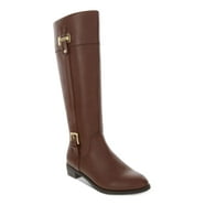 KAREN SCOTT Womens Brown Goring Padded Buckle Accent Edenn Almond Toe Block Heel Zip-Up Riding Boot M