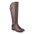 thumbnail image 1 of KAREN SCOTT Womens Brown Wide Calf Almond Toe Block Heel Zip-Up Riding Boot 13, 1 of 4