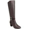 thumbnail image 1 of KAREN SCOTT Womens Brown Wide Calf Isabell Almond Toe Block Heel Zip-Up Heeled Boots 9 M WC, 1 of 1
