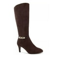 thumbnail image 1 of KAREN SCOTT Womens Choco Brown Chain Accent Padded Hanna Almond Toe Sculpted Heel Zip-Up Dress Boots 8 M WC, 1 of 3