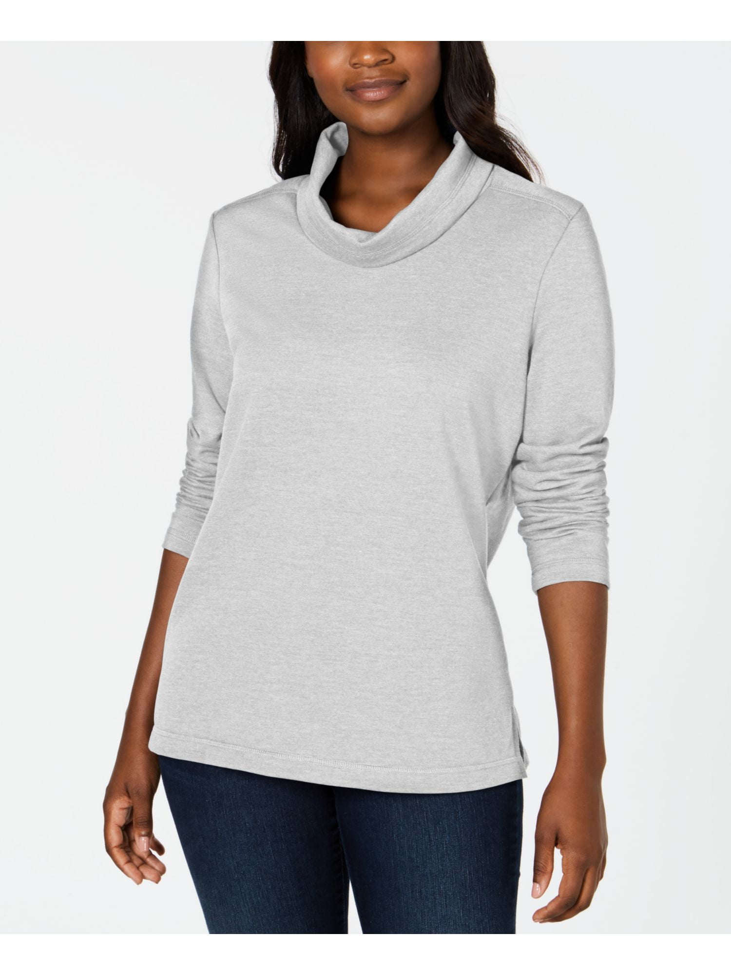 KAREN SCOTT Womens Gray Heather Long Sleeve Turtle Neck Sweater XS